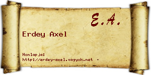 Erdey Axel névjegykártya